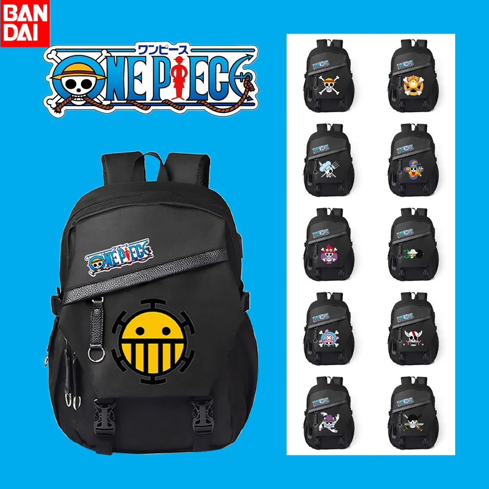 

Bandai One Piece Backpack Fashion Trend Opening Students USB children's backpack schoolbag boys and girls Backpack Lightening