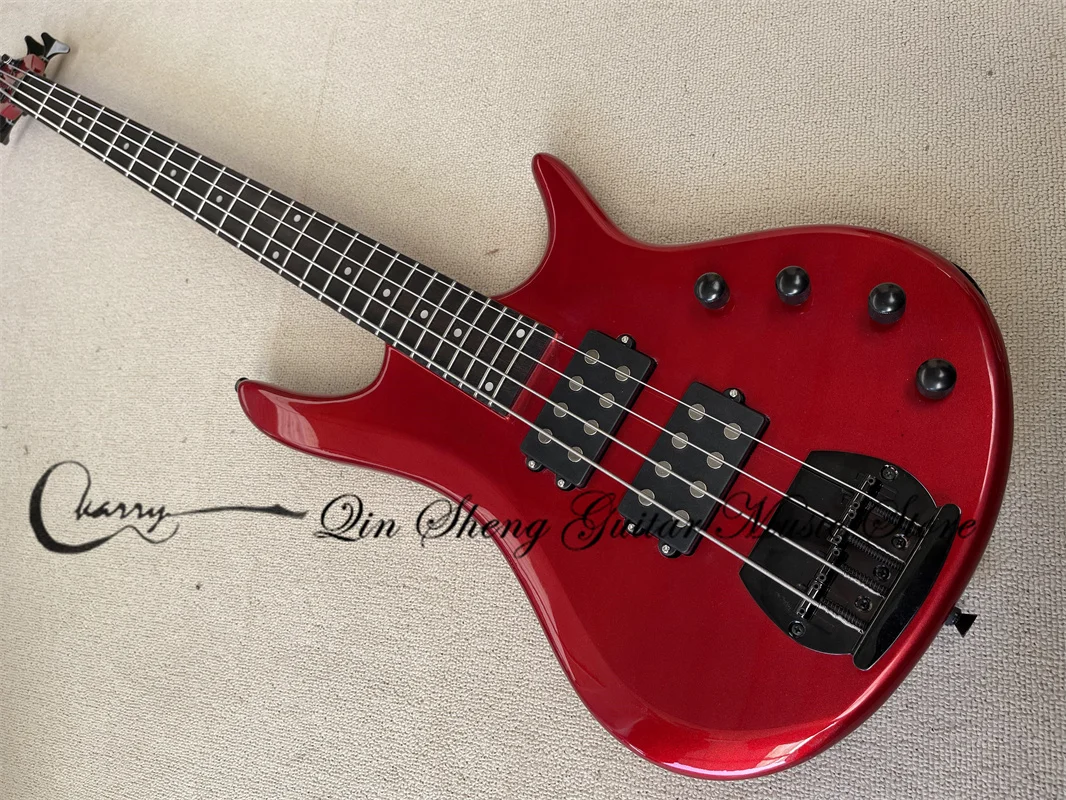 4 струны металлический красный Гриф для электрической бас-гитары набор активного