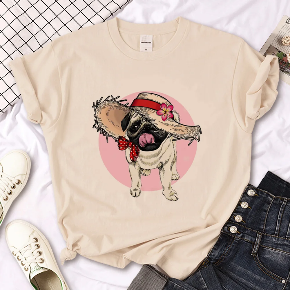 Женская футболка с принтом мопса смешные футболки в стиле Харадзюку комиксная