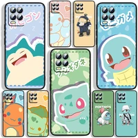 pokemon pikachu cute cartoon phone case for oppo realme c2 c3 c11 c20 c21 c21y q3s q5i x2 x3 gt neo2 gt2 neo3 pro black silicone