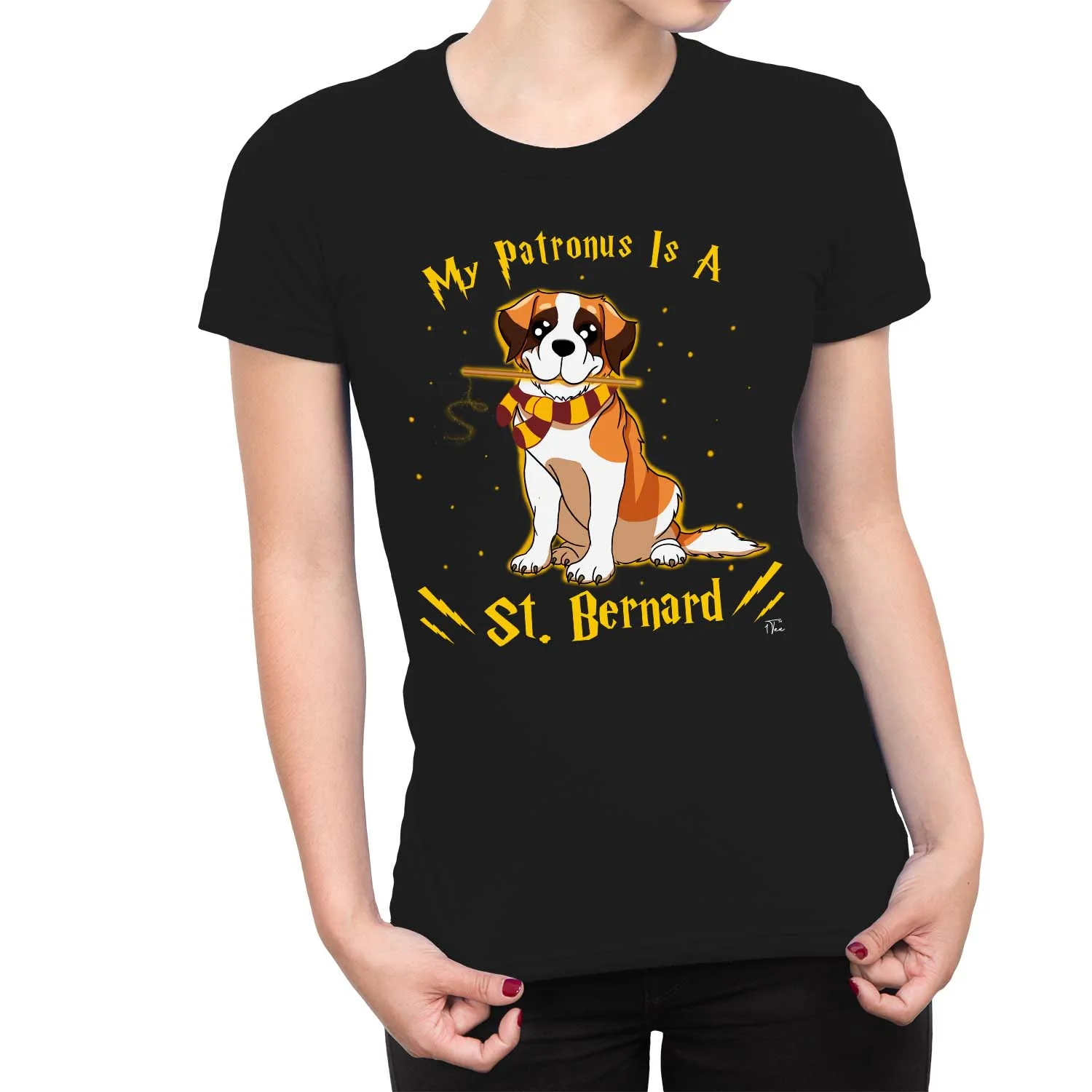 Женская футболка Polarshe 1 My Patronus Is A St. Bernard Dog