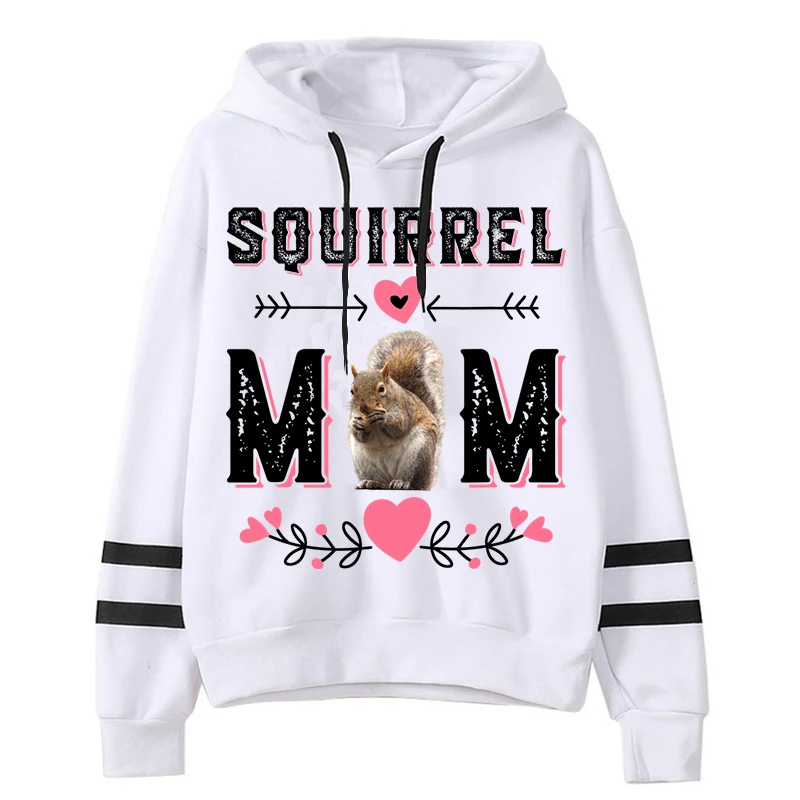 Cute Squirrel Mother Women's Hoodies New Casual Fashion Fluffy Sweatshirt Vintage Ulzzang Oversized Hoodie Sweet Cartoon Clothes