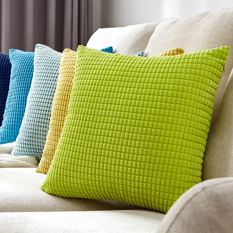 Зеленая наволочка мягкий вельветовый чехол для подушки гостиной Funda Cojines De 45x45