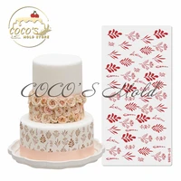 new arrival flower leafwheat design lace cake stencils for wedding decoration cake border template kitchen baking mould