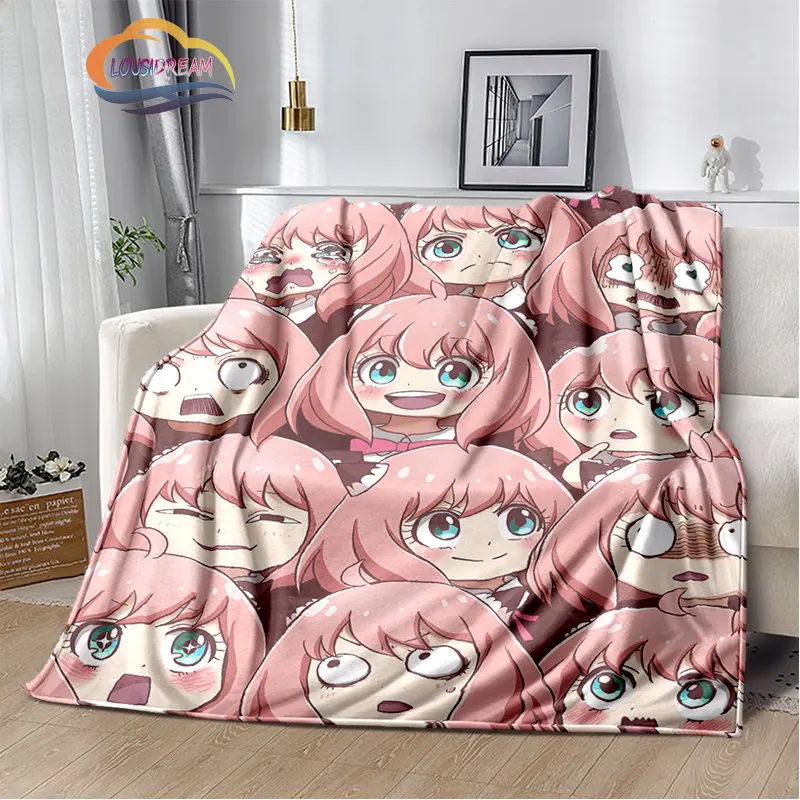 

Japanese Anime SPY×FAMILY Cartoon Cute Girl Flannel Fleece Blanket Lightweight Soft Warm Blanket Cover Throw Blanket Gift