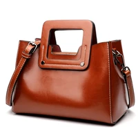 fashionable womens handbag oil wax cow leather bag luxury womens brand bag 2022 new european and american style womens bag