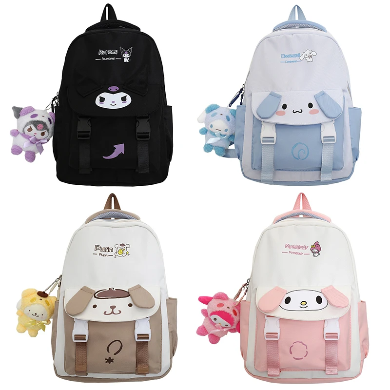 

Sanrios My Melody Cinnamoroll Kuromi PurinDog аниме большой емкости рюкзак универсальный для поездок школьный рюкзак подарок