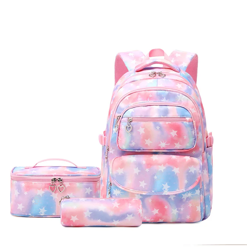

2023 Cute Girls School Backpacks for Teenagers Children Kids School Bags with Lunch Box Set Orthopedic Backpacks Primary Bookbag