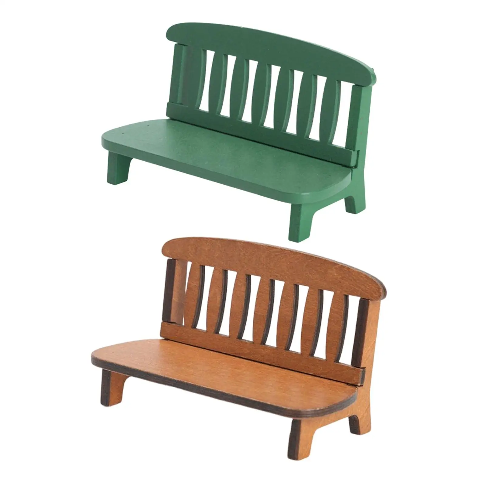 

1/12 Mini Dollhouse Wood Bench Micro Landscape Furniture Living Room Scene Dining Room Decor Scenery Supplies