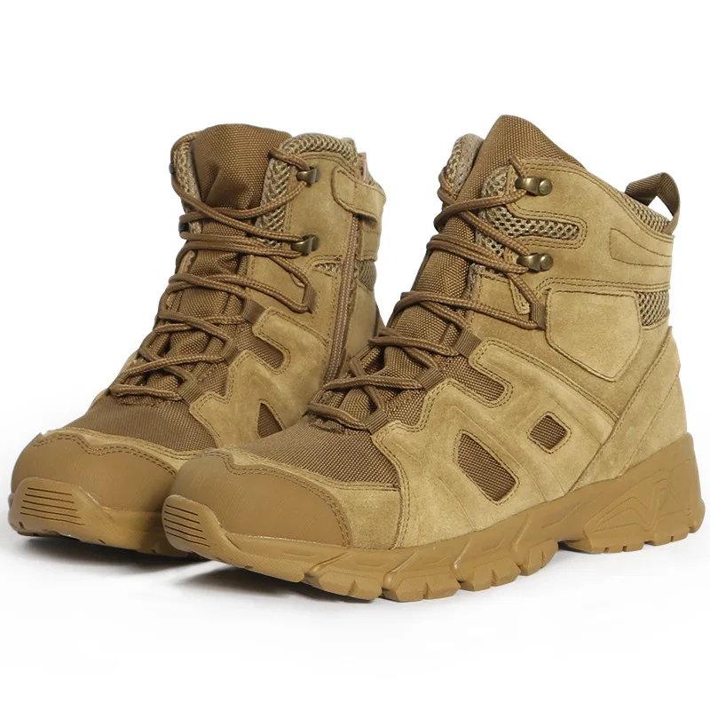 Combat Boots Outdoor Mountaineering Sneakers Middle Top Kick Resistant Desert Boots Men Breathable Non-Slip Waterproof Women