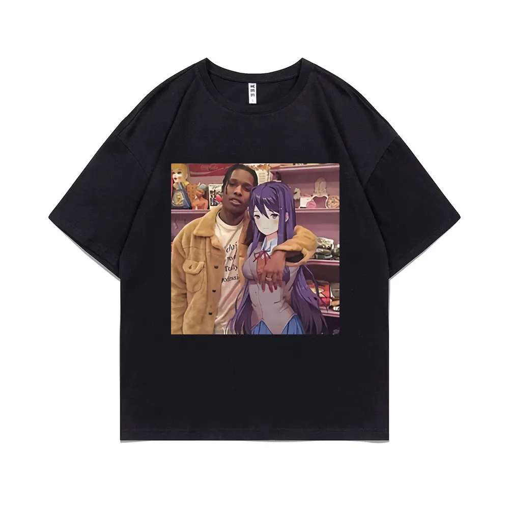 

ASAP Rocky Darling In The Franxx Graphic Print Tshirt Rap Hip Hop Cotton Tshirt Men Women Anime Cartoon Style T Shirt Streetwear