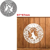 lovely bear foliage circle metal cutting dies diy scrapbooking crafting knife mould decor paper card 2022 hot sale
