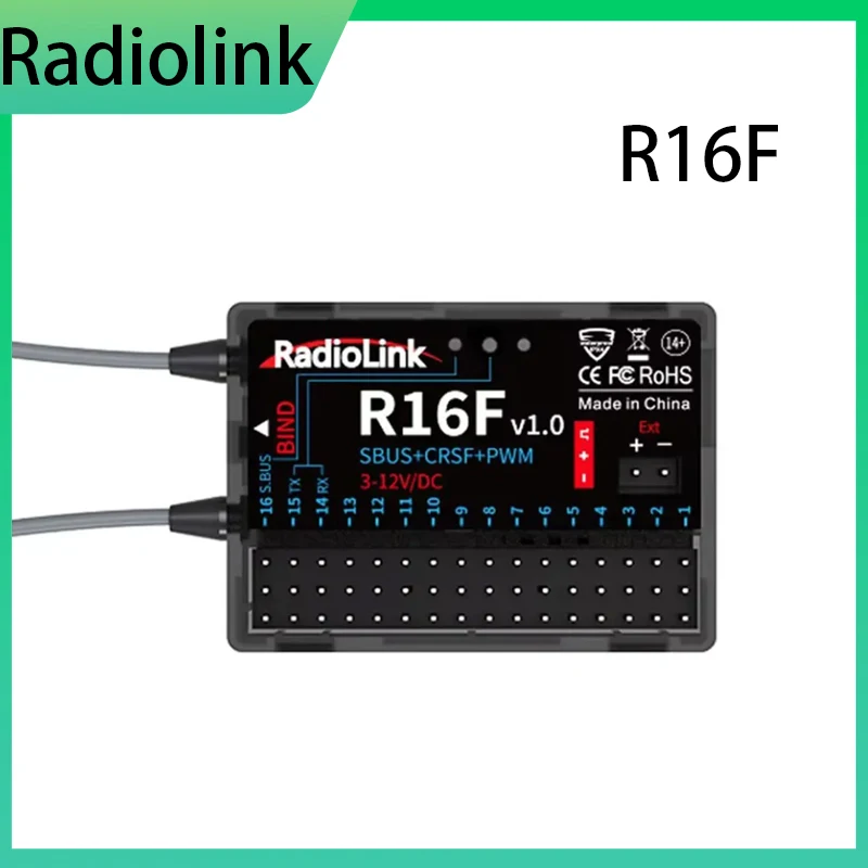 Фото SkyCityFPV Radiolink R16F 16-канальный 2,4G гироскоп RC-приемник Автомобильная передача напряжения Телеметрия 600 м дальнего действия RX для радиоуправляемого автомобиля Лодка №2