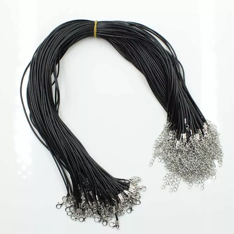

New in 20Pcs Handmade Leather Adjustable Braided Rope Necklaces & Pendant Charms Findings Lobster Clasp String Cord y2k hair