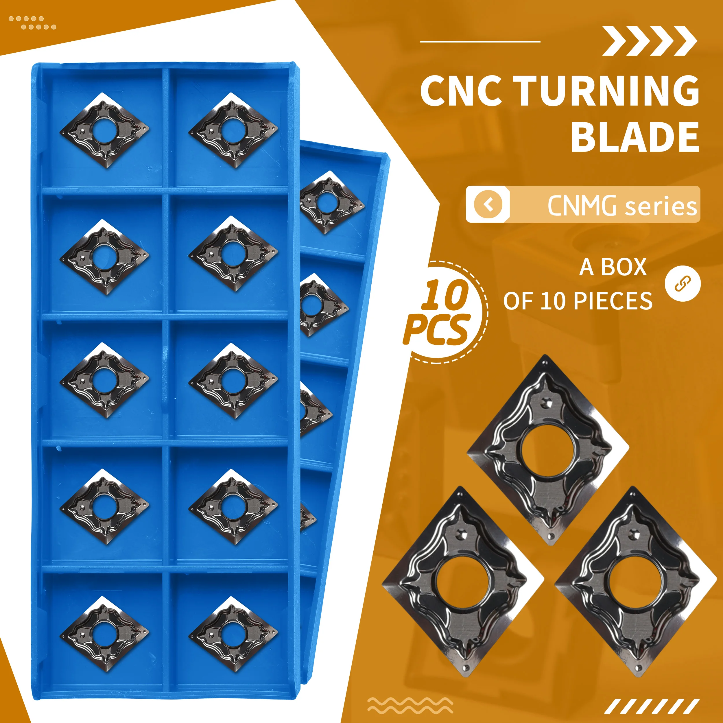 

10Pcs CNMG120402 CNMG120404 CNMG120408 HA H01 CNC Lathe Turning Tool Machining Carbide Cutting Insert Rhombus Double Sided Blade