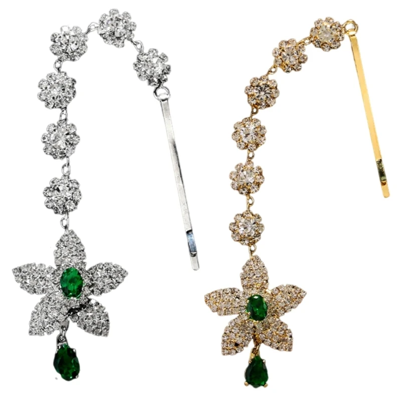 Цветок Стразы Цепочка для волос Кристалл Свадебный головной убор Невеста