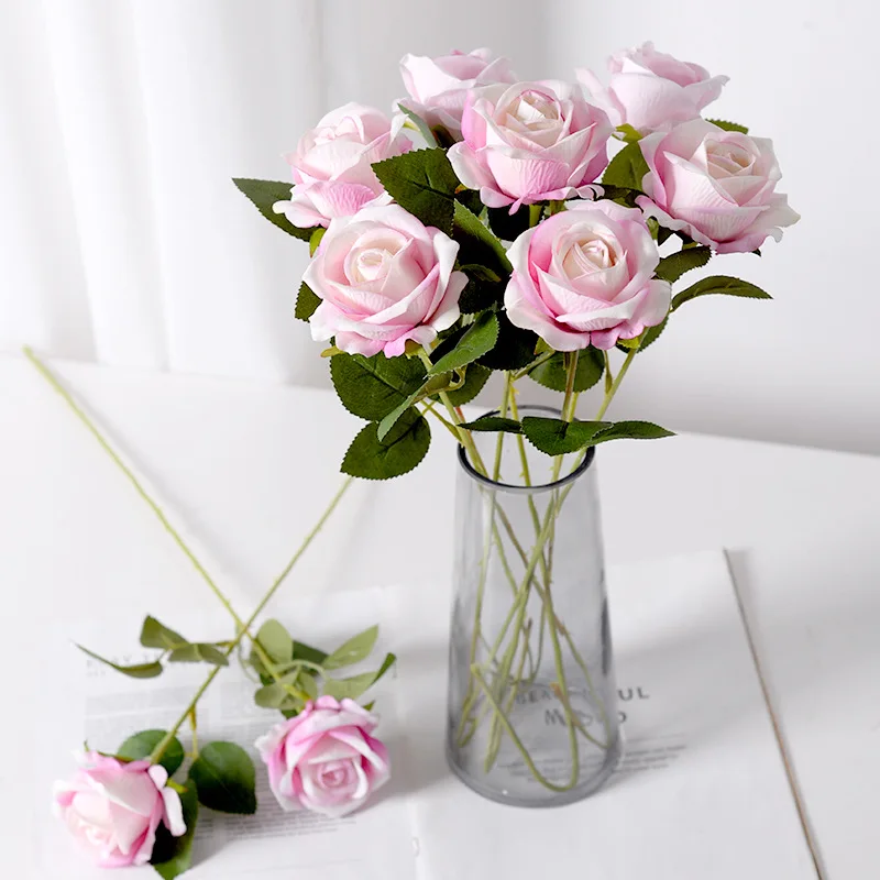 

51cm rose flower simulation flower Valentine's day wedding hotel interior simulation flower DIY furniture decoration fake plant