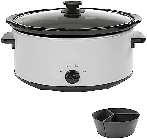 

8-Quart Digital Programmable Slow Cooker with Timer - Small Kitchen Appliance for Family Dinners - Serves 10+ People - Heat Sett