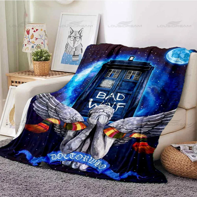 

Popular British TV Series Doctor Who Element Thin Blanket Fashion Home Soft Blanket Flannel Portable Home Travel Office Blanket