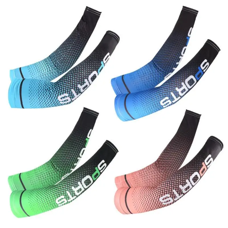 

4 Pairs Breathable UV Protection Running Arm Sleeves Long Sunscreen Ice Silk Cool Arm Warmers Sports Outdoor Cycling Arm Guards