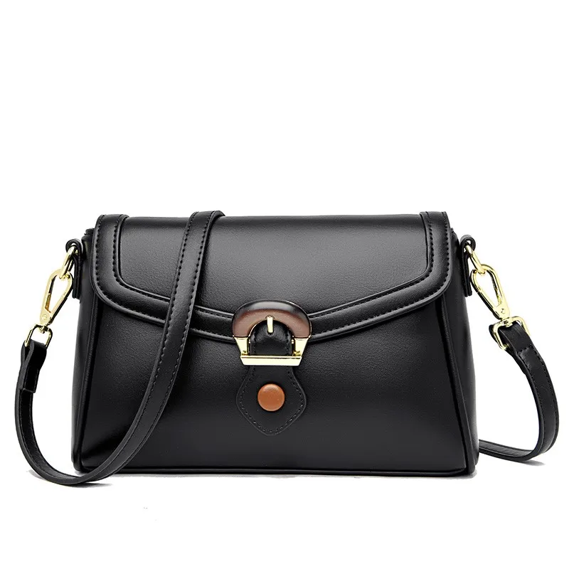 

Women Crossbody Bag Solid Flap Shoulder Bags Hight Quality Leather Chain Hobos Shopper Bags Female Handbag Tote