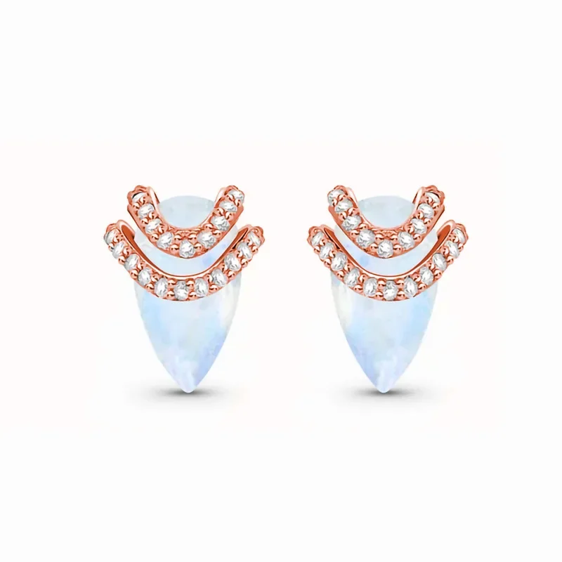 

2023 hot sales in Europe and America S925 sterling silver fashion exquisite micro-embedded moonstone rose gold earrings