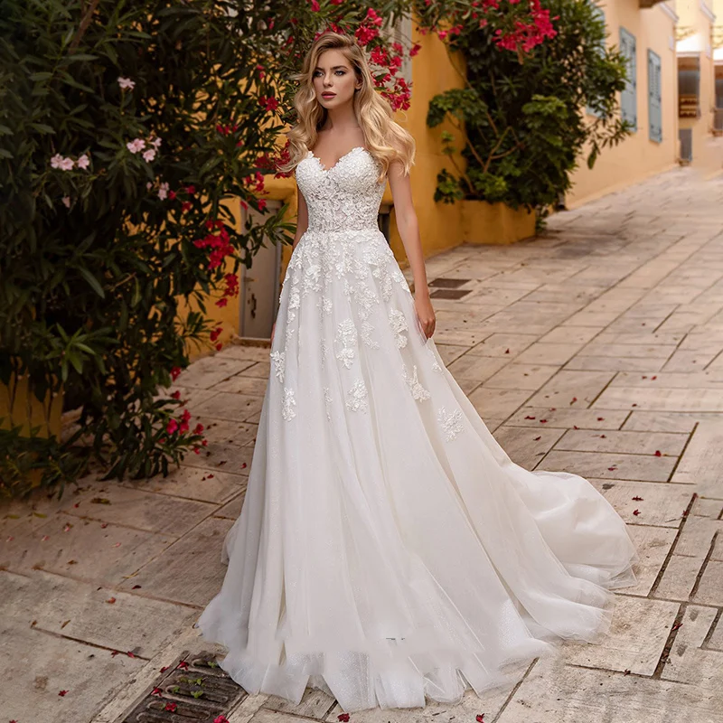 

VIKTORIA Charming Wedding Dress A-line Sweetheart Sleeveless Backless Appliques Bridal Gowns For Women Custom Vestidos De Noiva