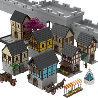 moc building blocks medieval scene fruit housetreasure castle villa kids toys