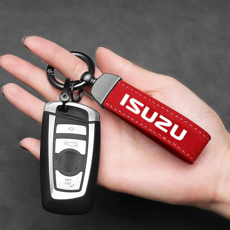 

New Classic Vintage suede Leather Keychain Men Women Personality Fashion Car Key Ring for Isuzu D-MAX D MAX Dmax I ASCENDER 4X4