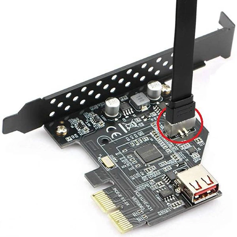 Фото 2 шт. Удлинительный кабель USB 3,1 с передней панелью типа E на Тип C, внутренний кабель адаптера Gen 2 (10 Гбит/с) с 2 винтами (50 см) №3