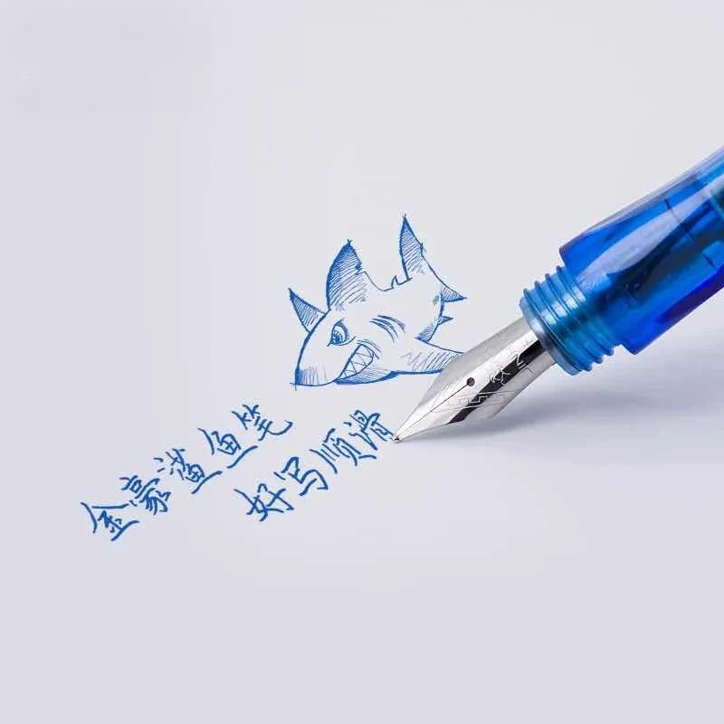 Фото Перьевая ручка JINHAO с акулой, наконечник 0,4 мм, школьные принадлежности, офисная чернильная ручка, два метода поглощения чернил, ручка для письма, каллиграфическая ручка, канцелярские принадлежности №3