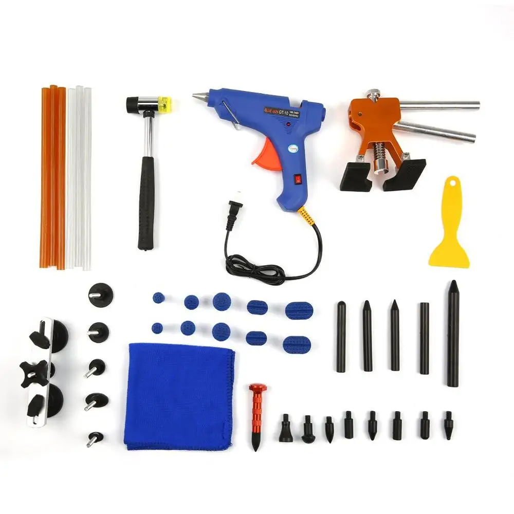 

40x Tools Dent Lifter Puller Auto Car Body Paintless Hail Repair Tool Kits W/Bag with Glue Sticks + Glue Tabs
