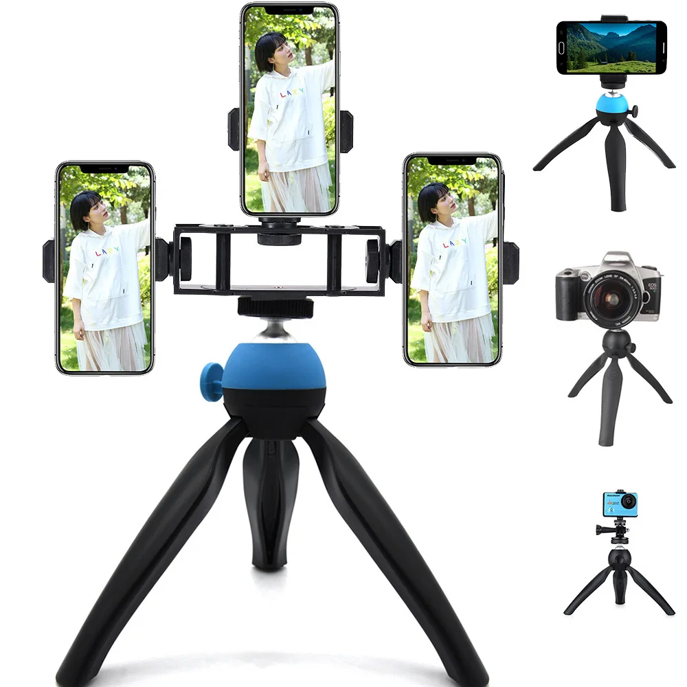 

Desktop Mini Tripod with Multi-position Mount Holder Bracket for Mobile Phones Stands for Live Streaming Vlogging Video Bloggers
