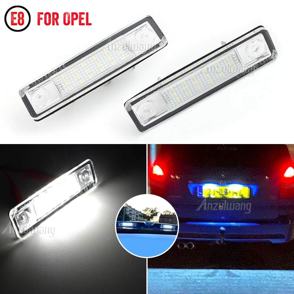 

2Pcs LED No Error Car License Plate Light Number Auto Warning Lamp for Opel Corsa Vectra B Astra F G Omega A B Zafira A Signum