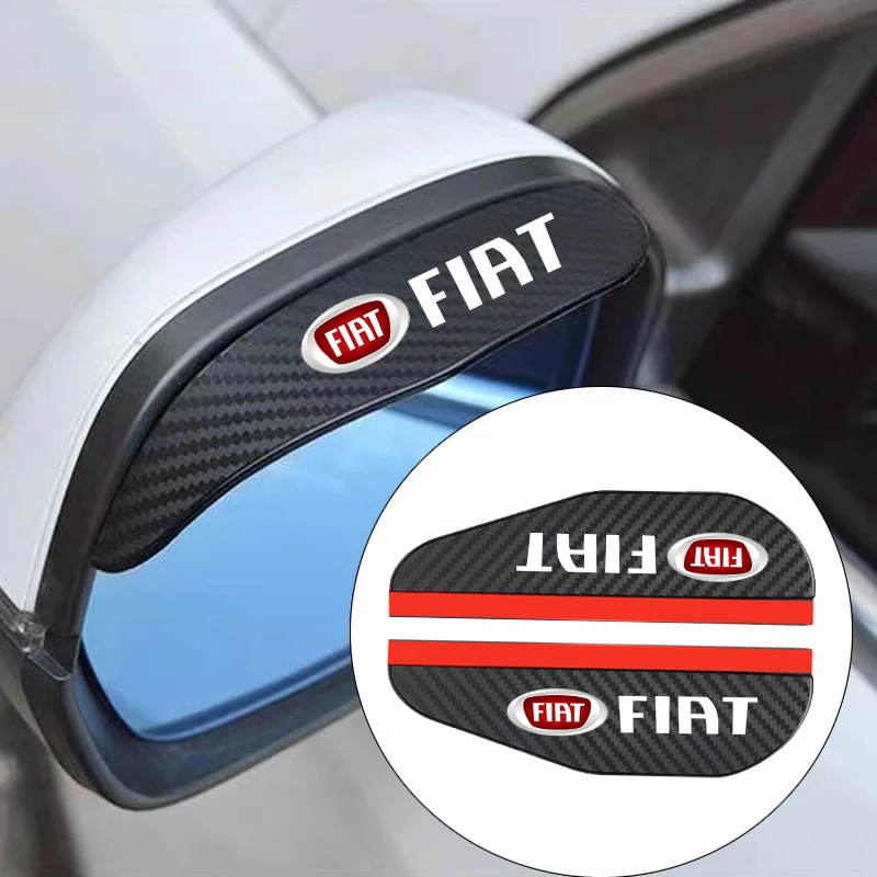 

for Fiat 500 500c Punto Bravo Panda Tipo Weatherstrip Accessories Car Rearview Mirror Rain Eyebrow Protector Rain Sticker 2pcs