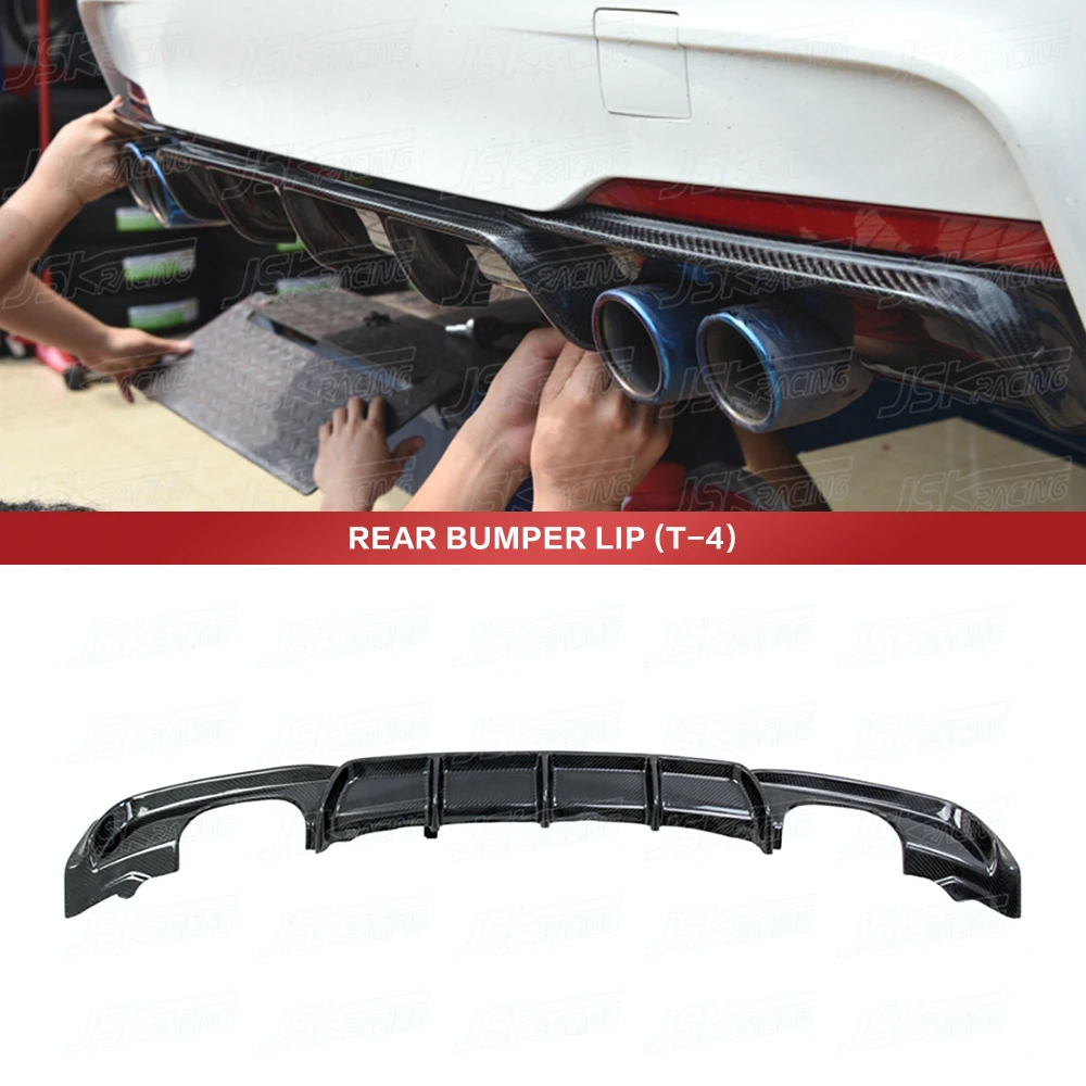 

P Style Real Carbon Fiber Rear Bumper Lip (T-4) For Bmw 3 Series F30 F35 (Only For M-Tech Bumper) 2012-2016