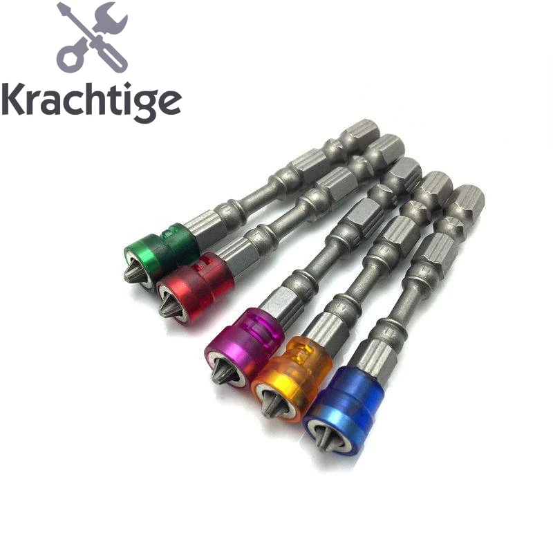 

Krachtige 5PCS 1/4" Hex Shank Magnetic Screwdriver Bit Ph2 Phillips Screw Drive Tools 65mm Plasterboard Drywall Screwdriver Bits