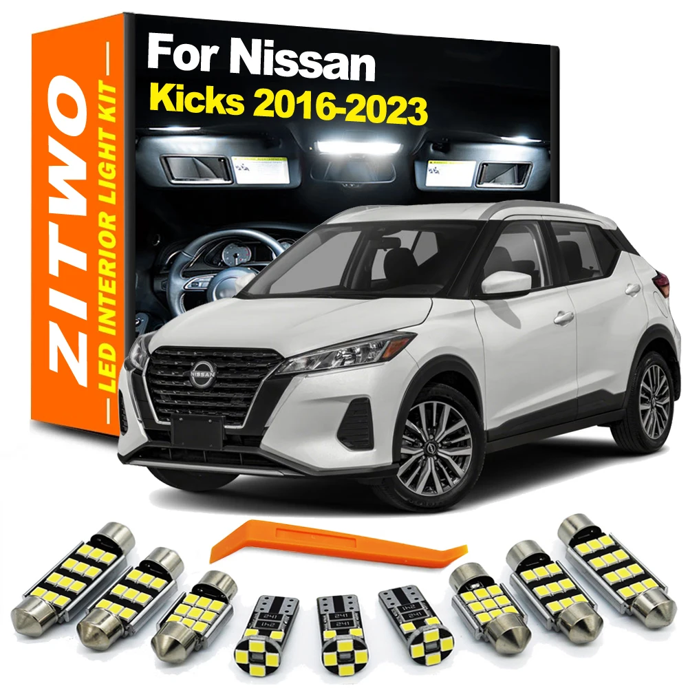 ZITWO 11Pcs LED Interior Reading Dome Trunk Light Bulb Kit For Nissan Kicks 2016 2017 2018 2019 2020 2021 2022 2023 Accessories