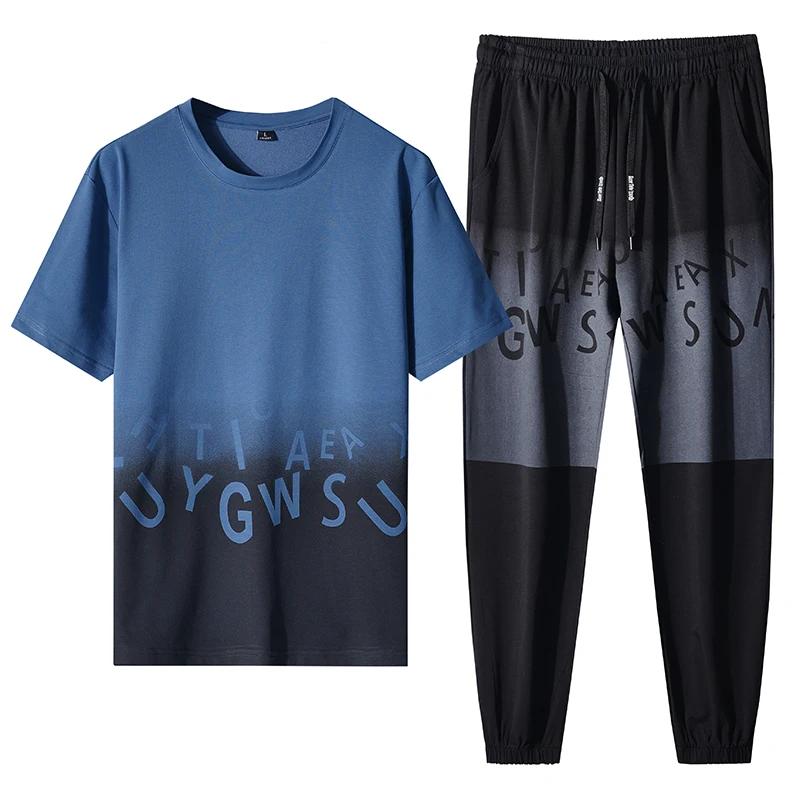 

Men's Summer Sports Casual Suit Outdoor Men's Gradient Short Sleeve Shorts Casual Sportswear