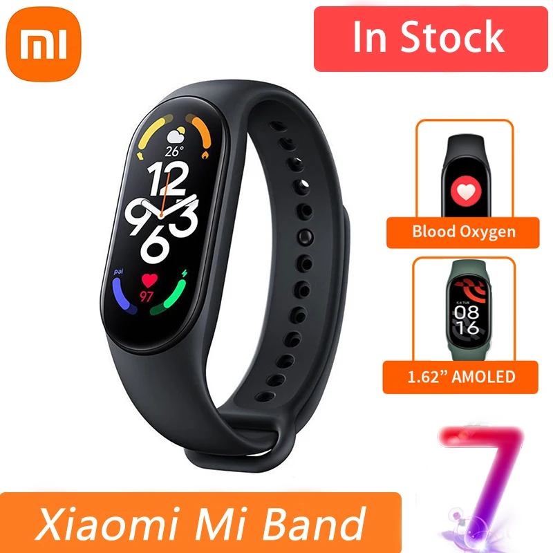 Xiaomi Mi Band 7 Smart Bracelet Bluetooth Waterproof Sport Watch MiBand 7 AMOLED Screen Blood Oxygen Fitness Traker Smart Band