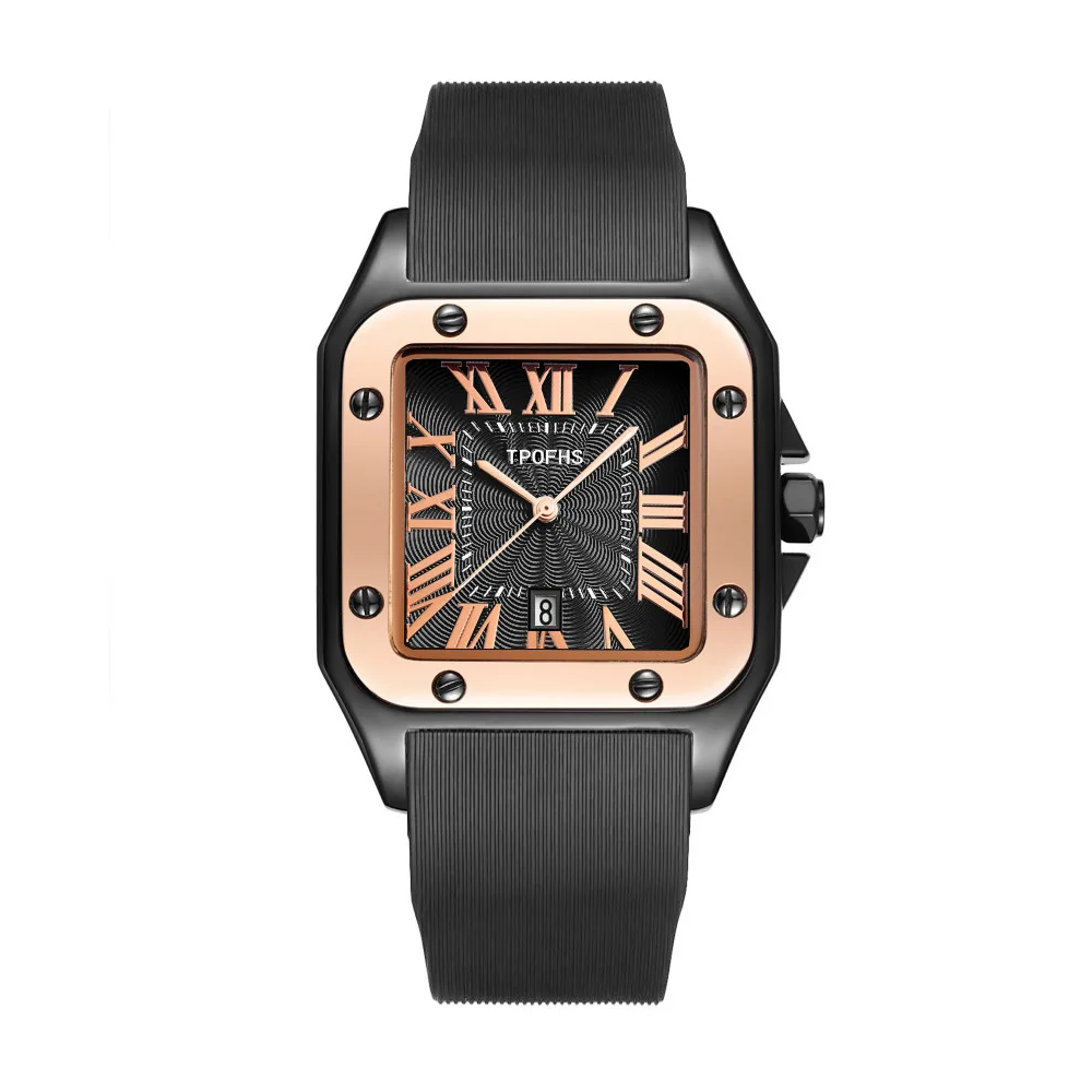 China Quartz Movement  Roman Square Watches  Fashion Wristwatch Ladies Rose Gold Watches Gift For Girlfriend Men Clock Female