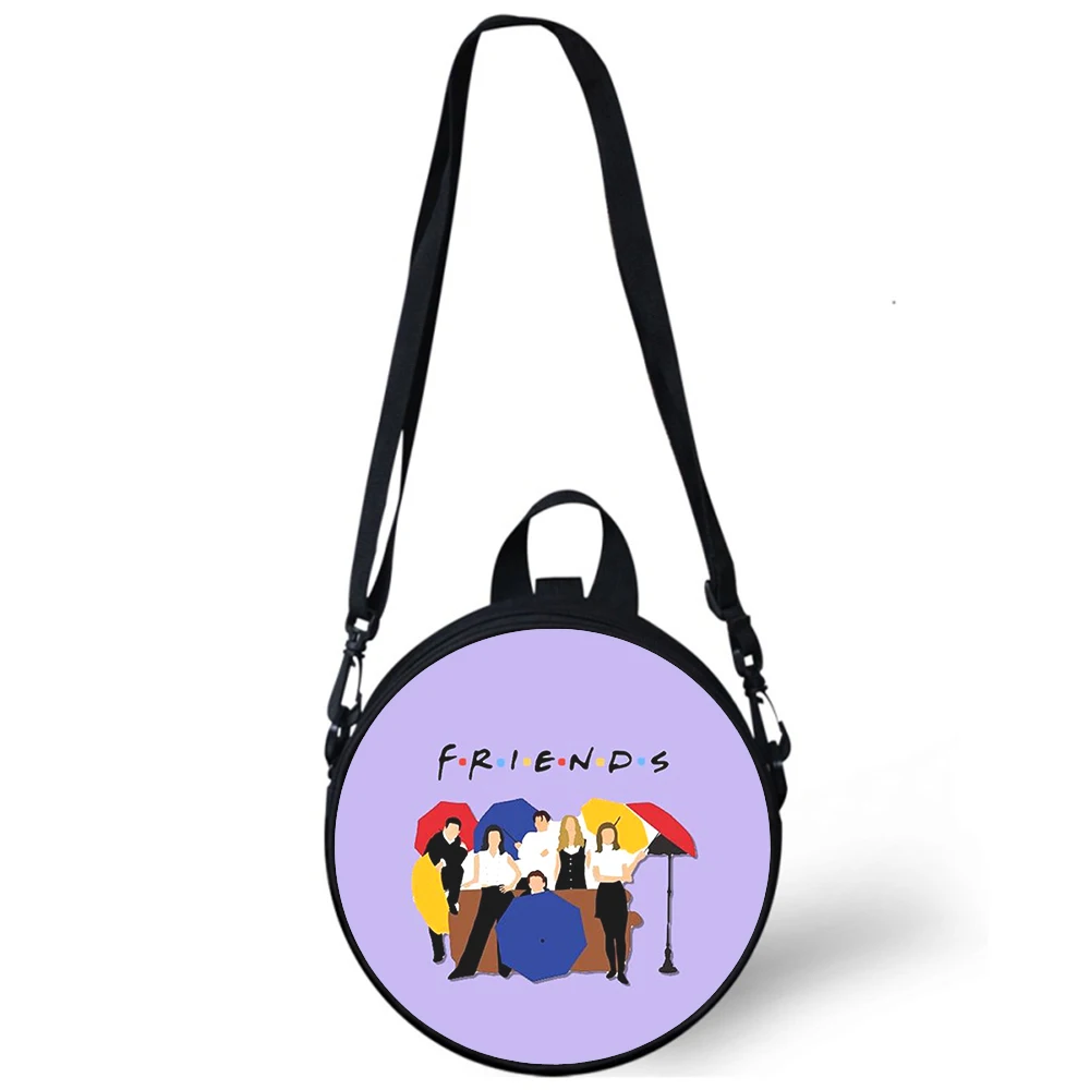Friends Child kindergarten Bag 3D Print Crossbody Shoulder Bags For School Women Mini Round Bagpacks Rugtas Bag