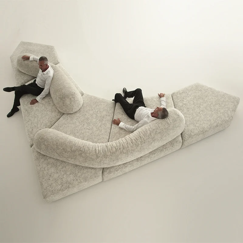 

Italian special-shaped sofa designer modern light luxury villa double-sided module combined fabric sofa