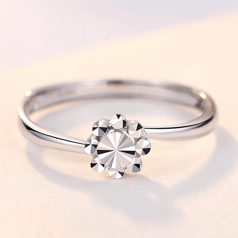 

Pt950 Imitation Diamond Platinum Ring Genuine Opening Rings Adjustable Couple Engagement Ring for Women