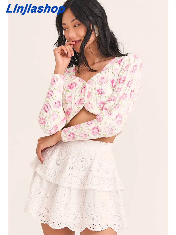 

Женский короткий кардиган с вышивкой, укороченный свитер с длинным рукавом, джемпер, шикарные топы для осени и зимы, 2022