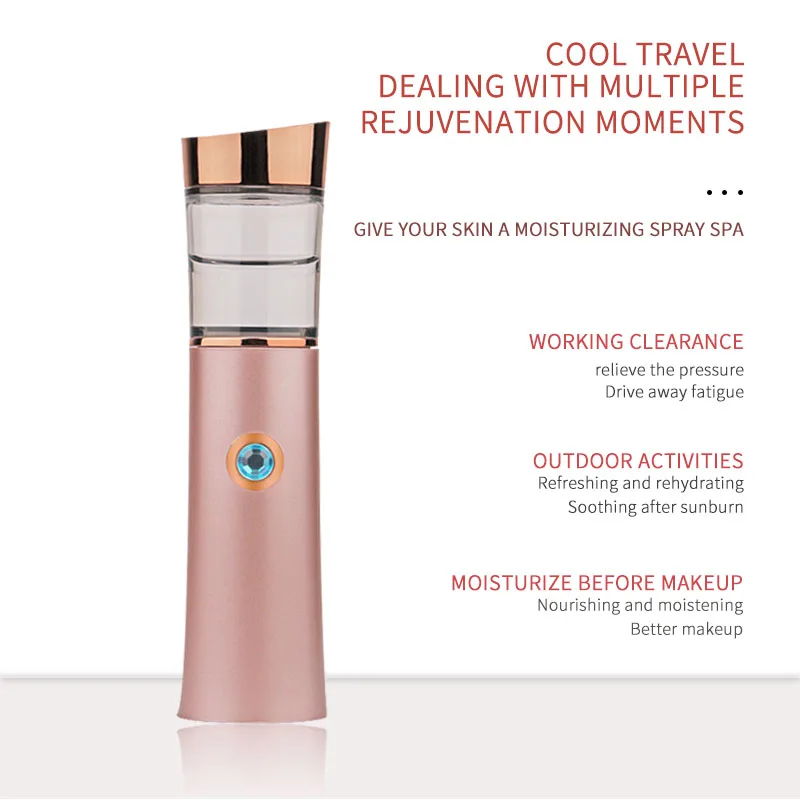 

Nano Facial Steamer Mist Spray Extensions Cleaning Pores Water SPA Moisturizing Hydrating Face Sprayer Mini Beauty Device