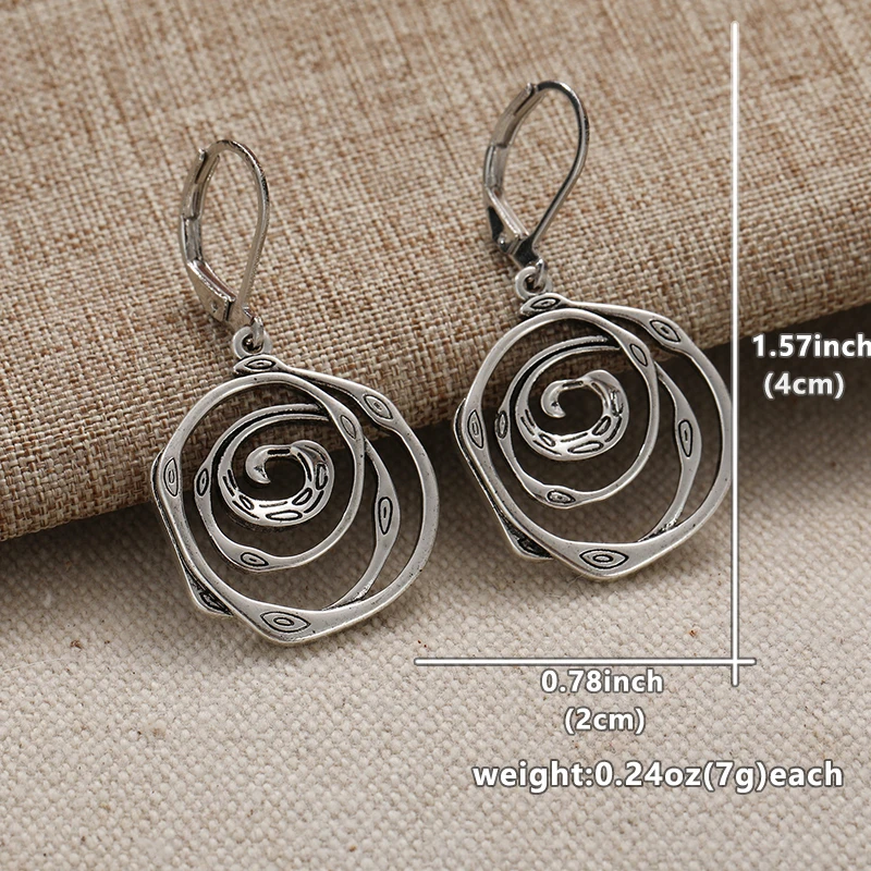 Винтажные нежные спиральные серебряные серьги идеально подходят для