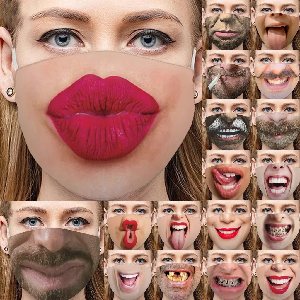 

Adult Mouth Face Mask Christmas Decorations For Home Xmas Decor Printed Mondkapjes reusable New Year 2022 Funny Party Masks