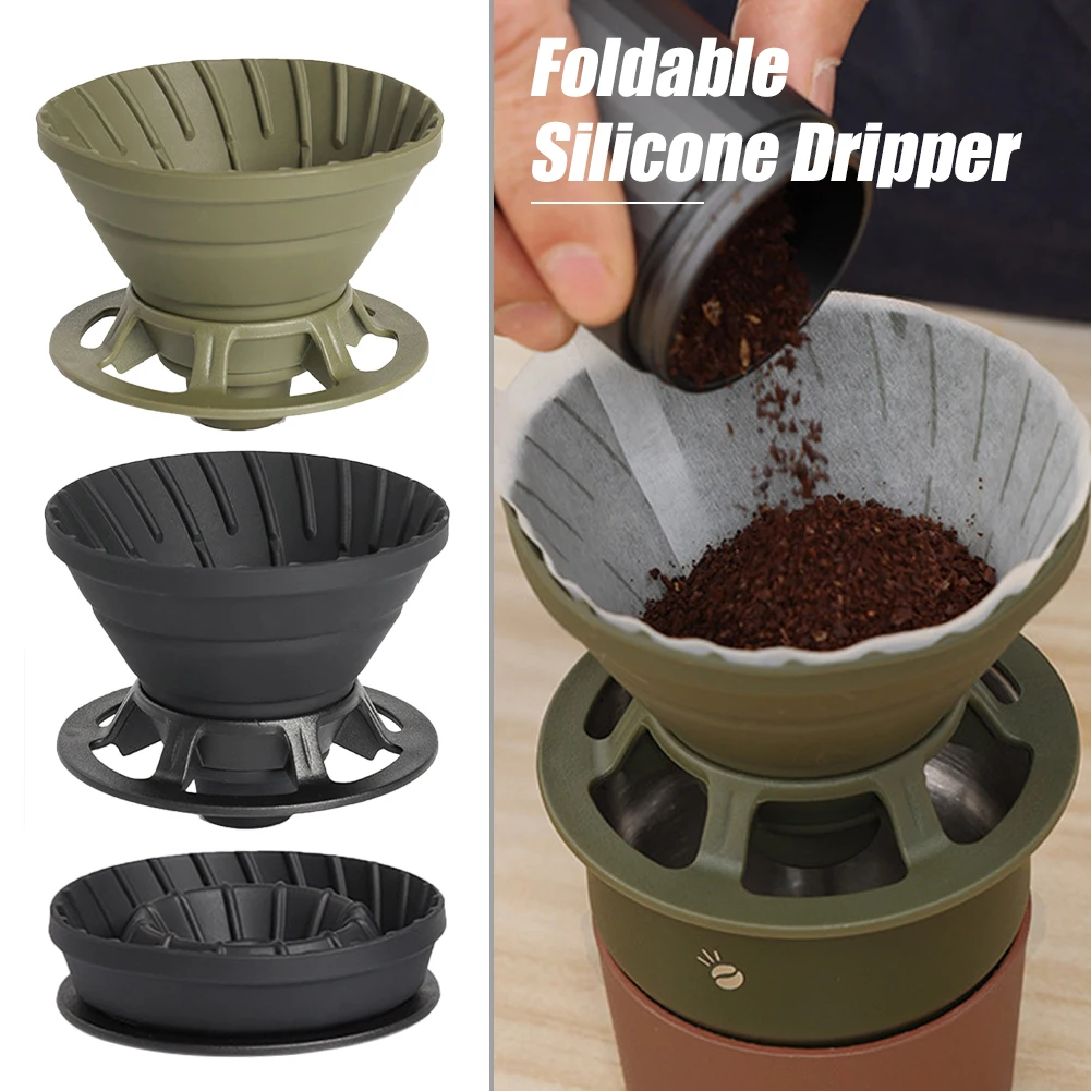 

Reusable Platinum Silicone Coffee Dripper Foldable Coffee Filter Cup Pour Over Coffee Brewing Filter Cone Dripper Filter Cup