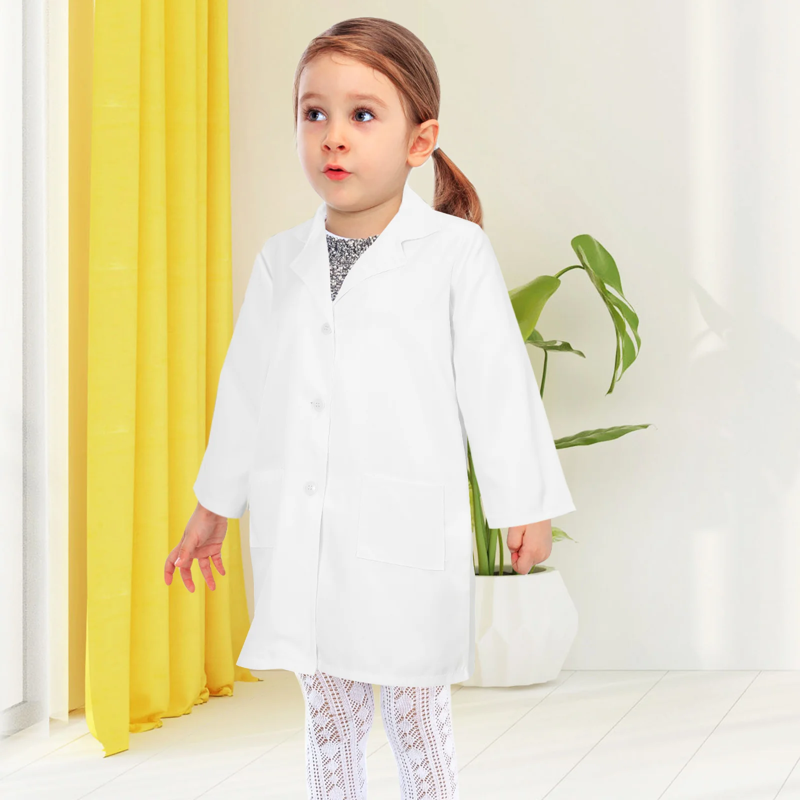 Biały płaszcz kostiumy dla dzieci naukowiec laboratoryjny maluch lekarz 12100X7700X100CM zestaw do przebierania ubrań peelingi chłopcy dziecko